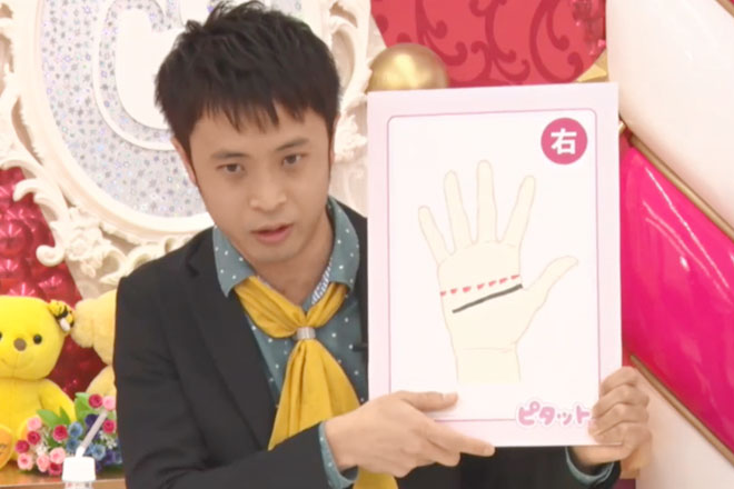 人差し指と親指の間から中央に伸びる線が知能線（黒線）