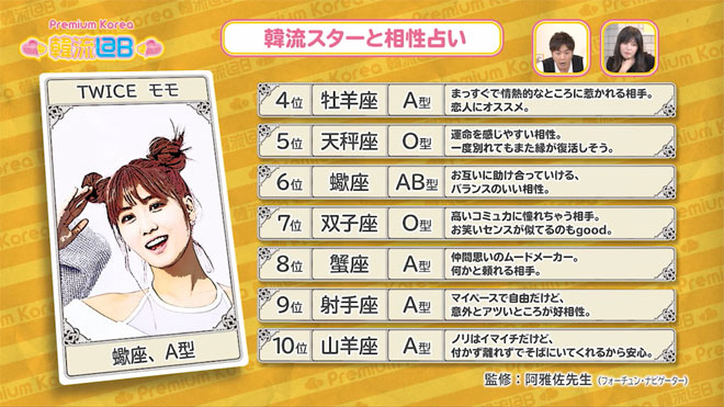 蠍座・A型のモモさんと相性が良いのは？