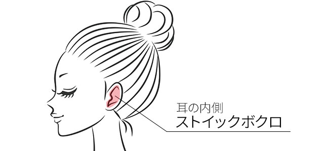 耳の内側にある「ストイックボクロ」
