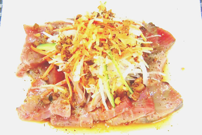 4/20～16は上弦の月ダイエットレシピ　低脂肪・高たんぱくの『かつおの中国風刺身』