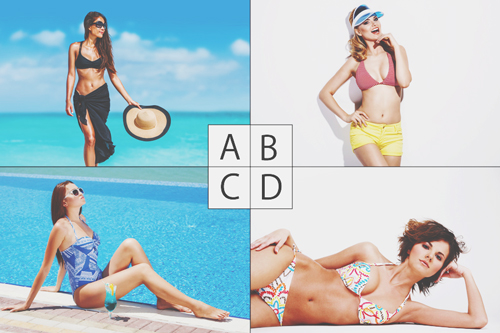 【心理テスト】今年の夏、着たい水着はどれ？　答えでわかる軽い女度