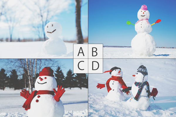 【心理テスト】好きな雪だるまでわかる、あなたの癒し系タイプ