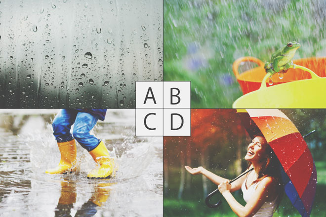 【心理テスト】梅雨のイメージはどれ？　答えでわかる、ストレス解消法