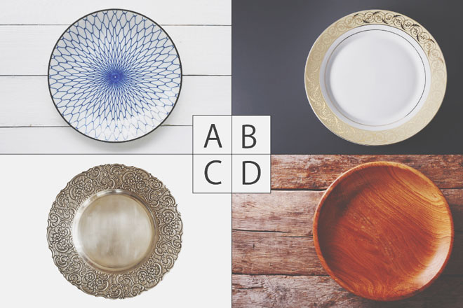 【心理テスト】大皿を買うならどれいい？　答えでわかる、あなたの人付き合いの癖