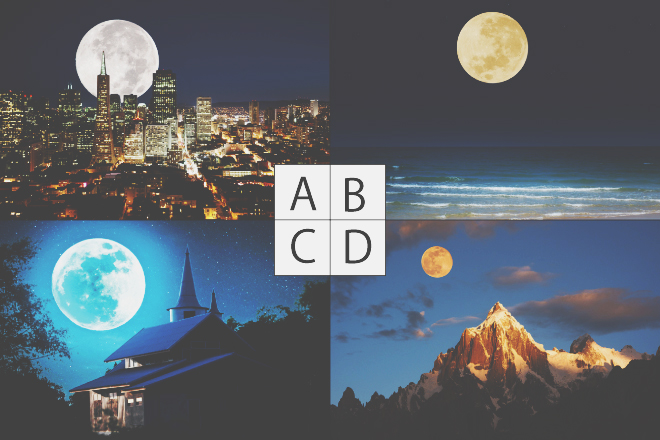 【心理テスト】心惹かれる満月の景色はどれ？　答えでわかる幸運を引き寄せる力